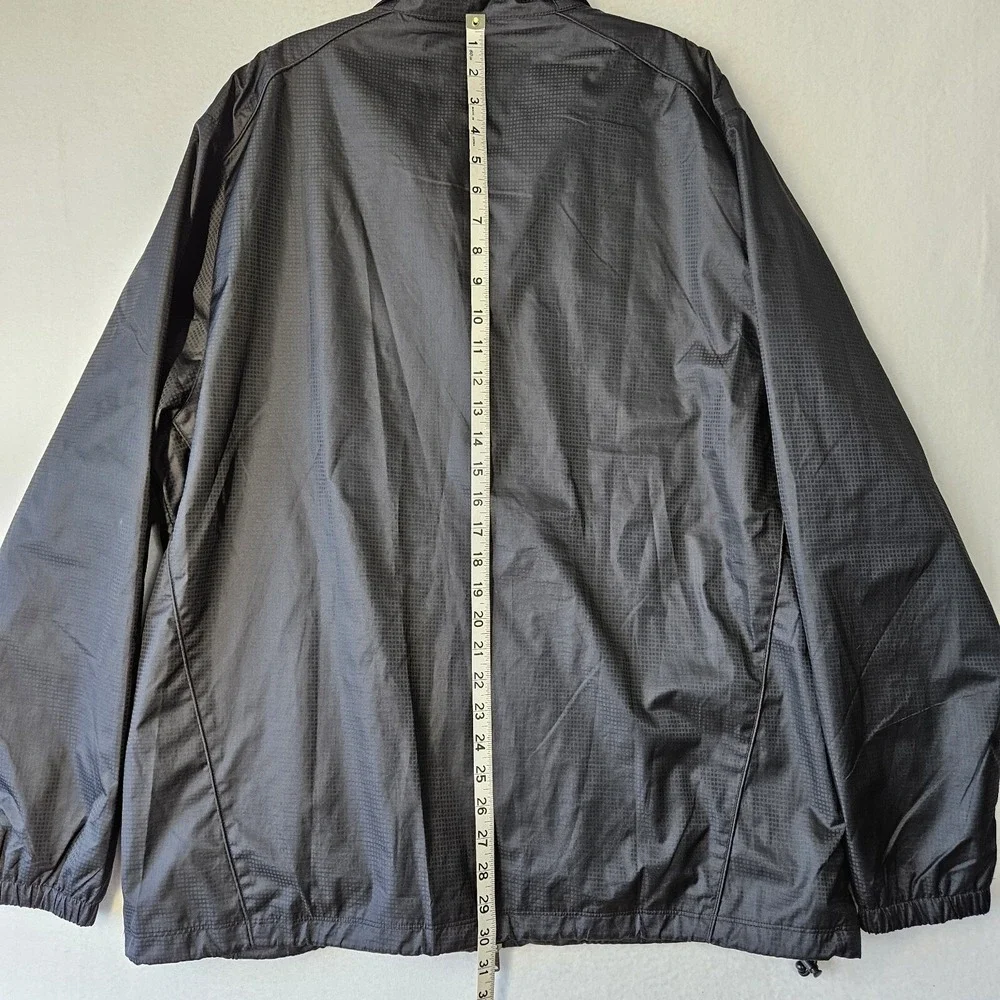 Greg Norman Windbreaker Jacket Men Large Black Long Sleeve Full Zip Pocket Golf